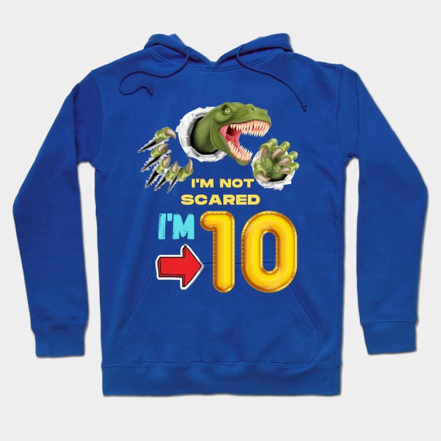 10th Birthday Dinosaur Hoodie by ALBOYZ